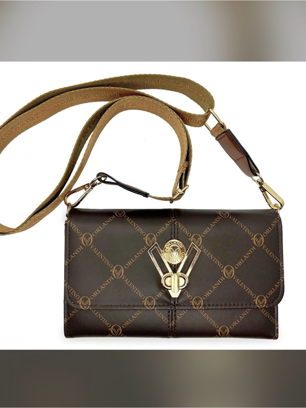 NWT Valentino Orlandi Crossbody Bag with Gold Accents